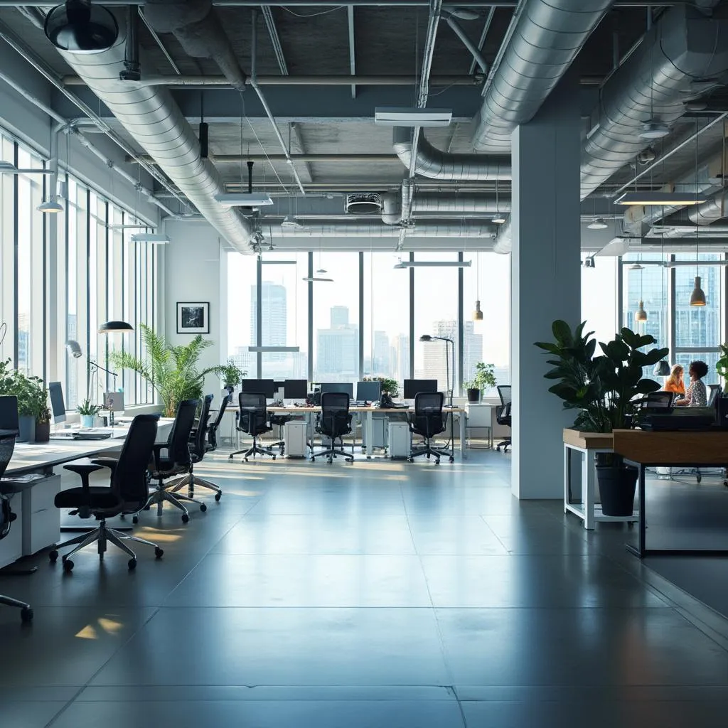 Espacio de trabajo moderno y colaborativo en las oficinas de AuditFin.es.